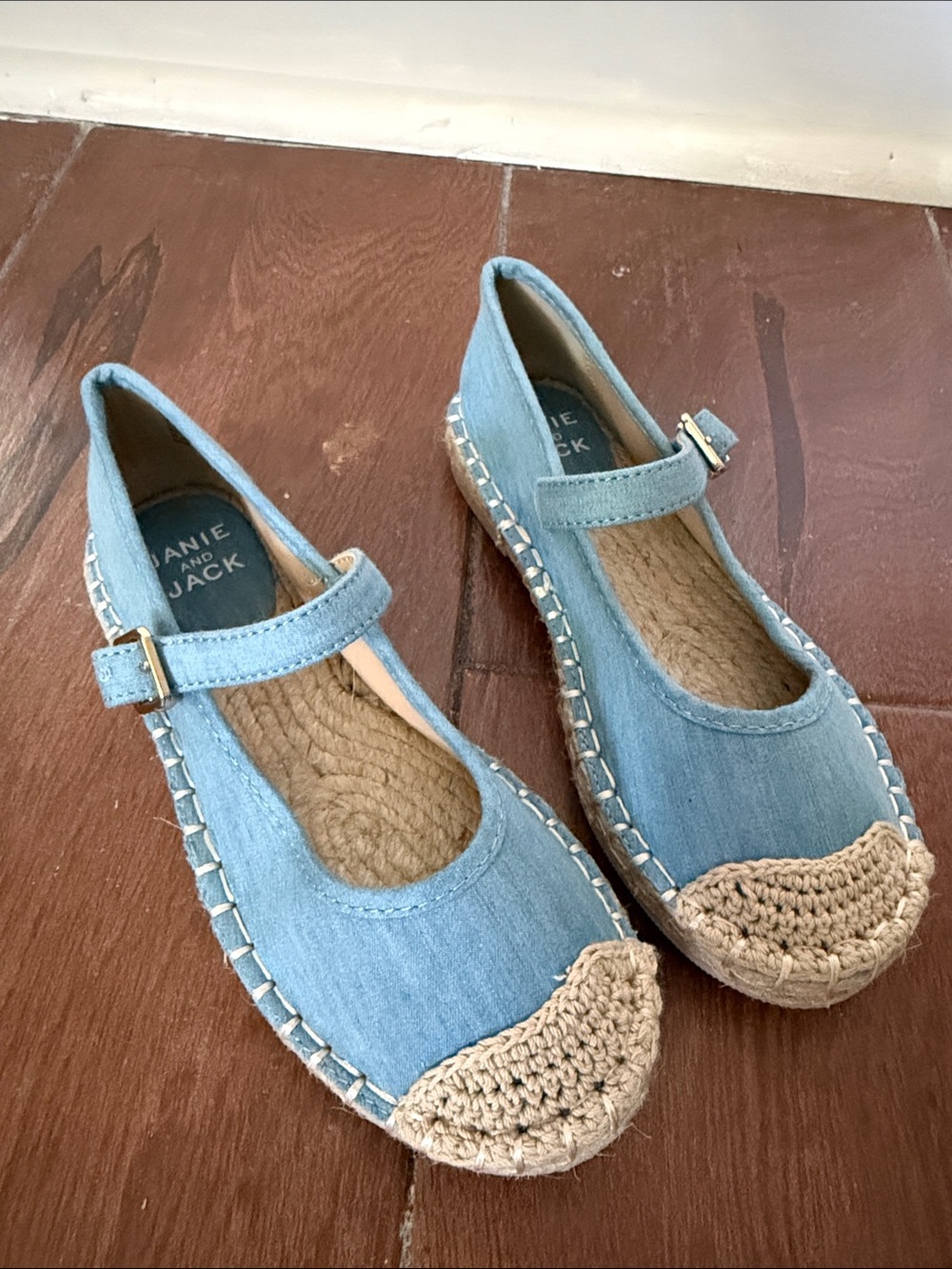 New Janie and Jack Sky Blue Mary Jane Espadrille Flats